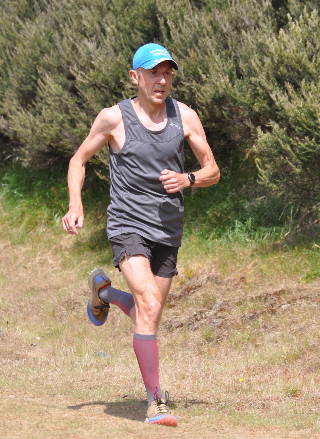 Bruce Davie running on a trail